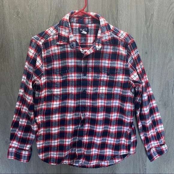 The Children’s Place Adult Flannel Button Down Shirt - Picture 1 of 3